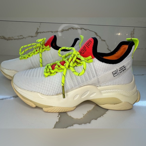 Steve Madden Mac White Multi Sneakers - Sz 7 - Picture 3 of 12